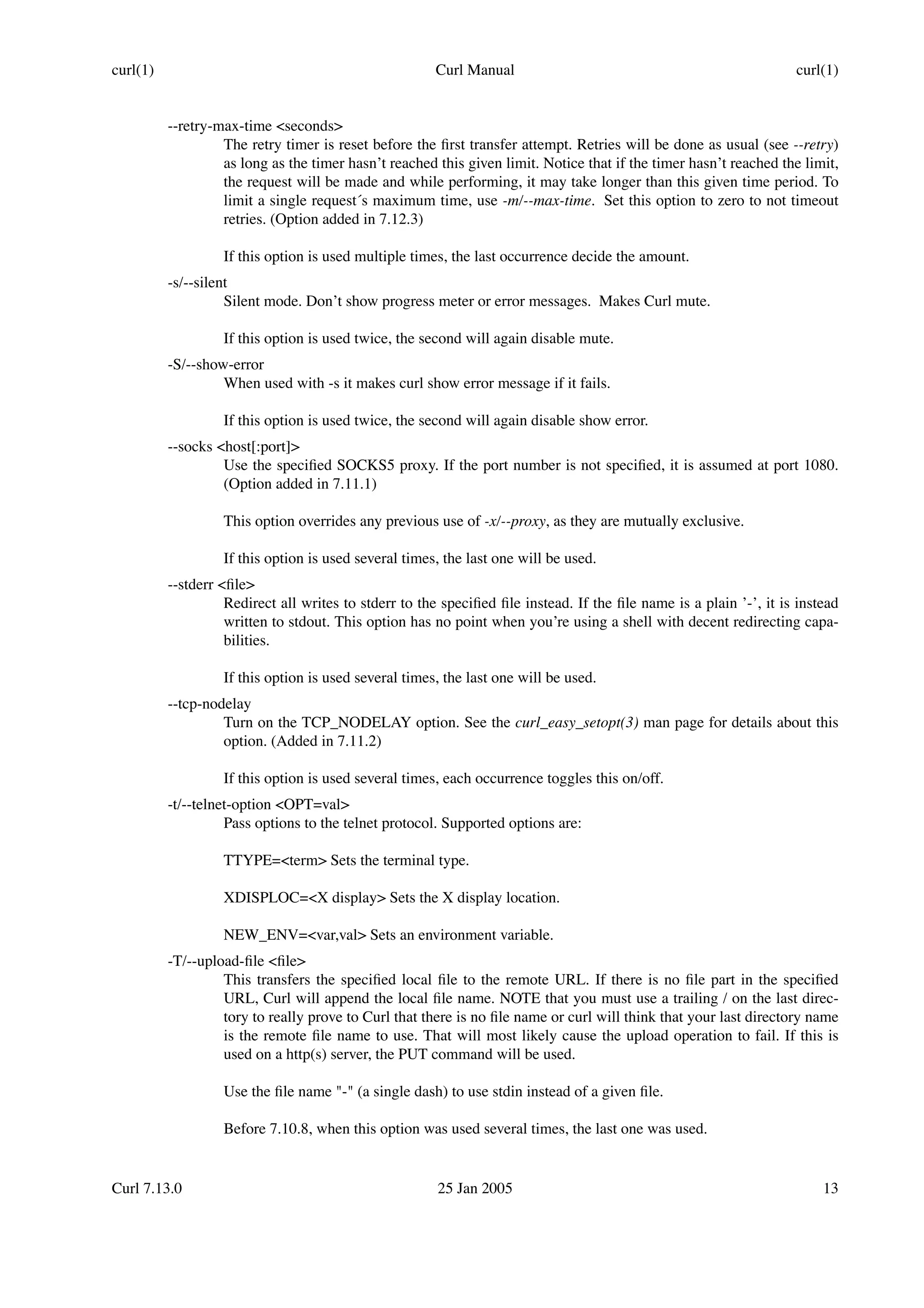 curl manual