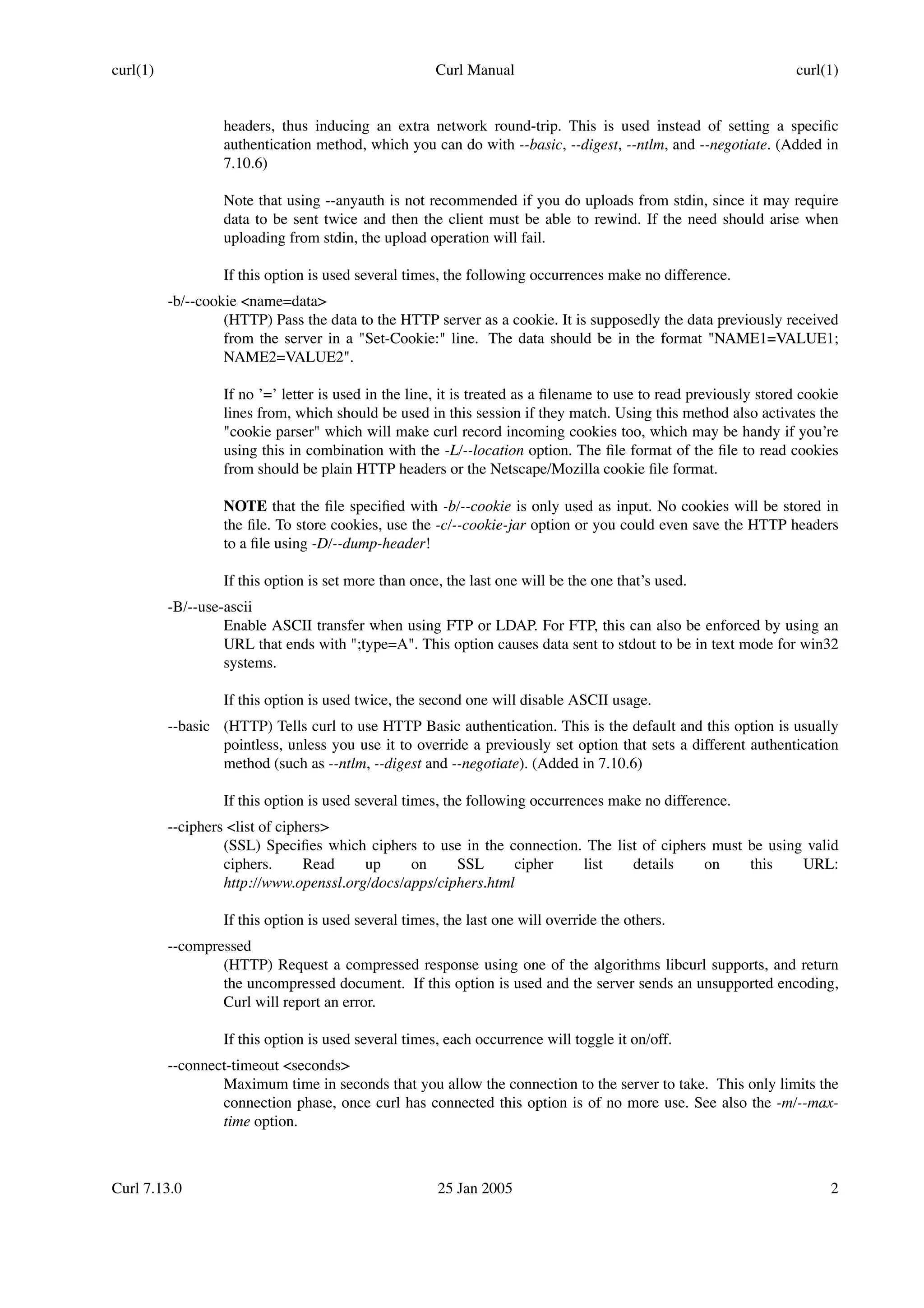 curl manual