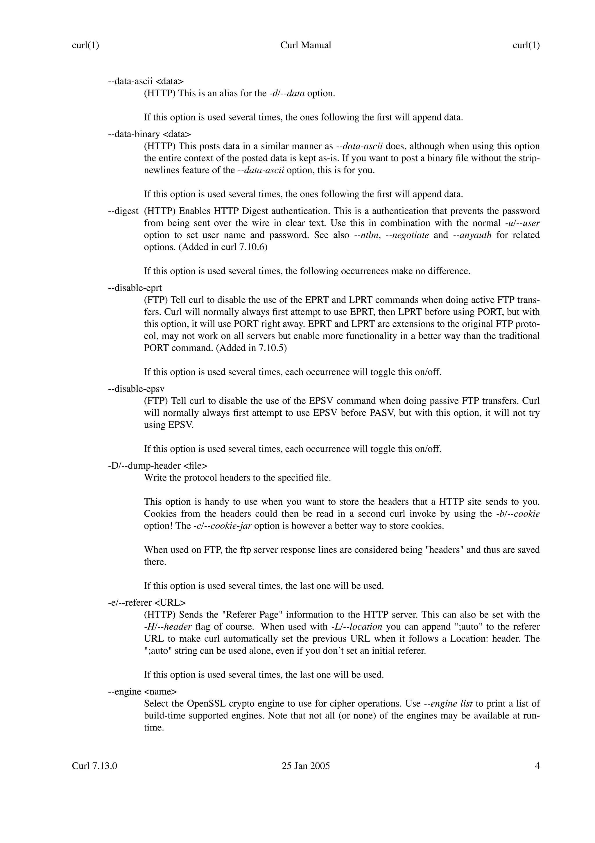 curl manual