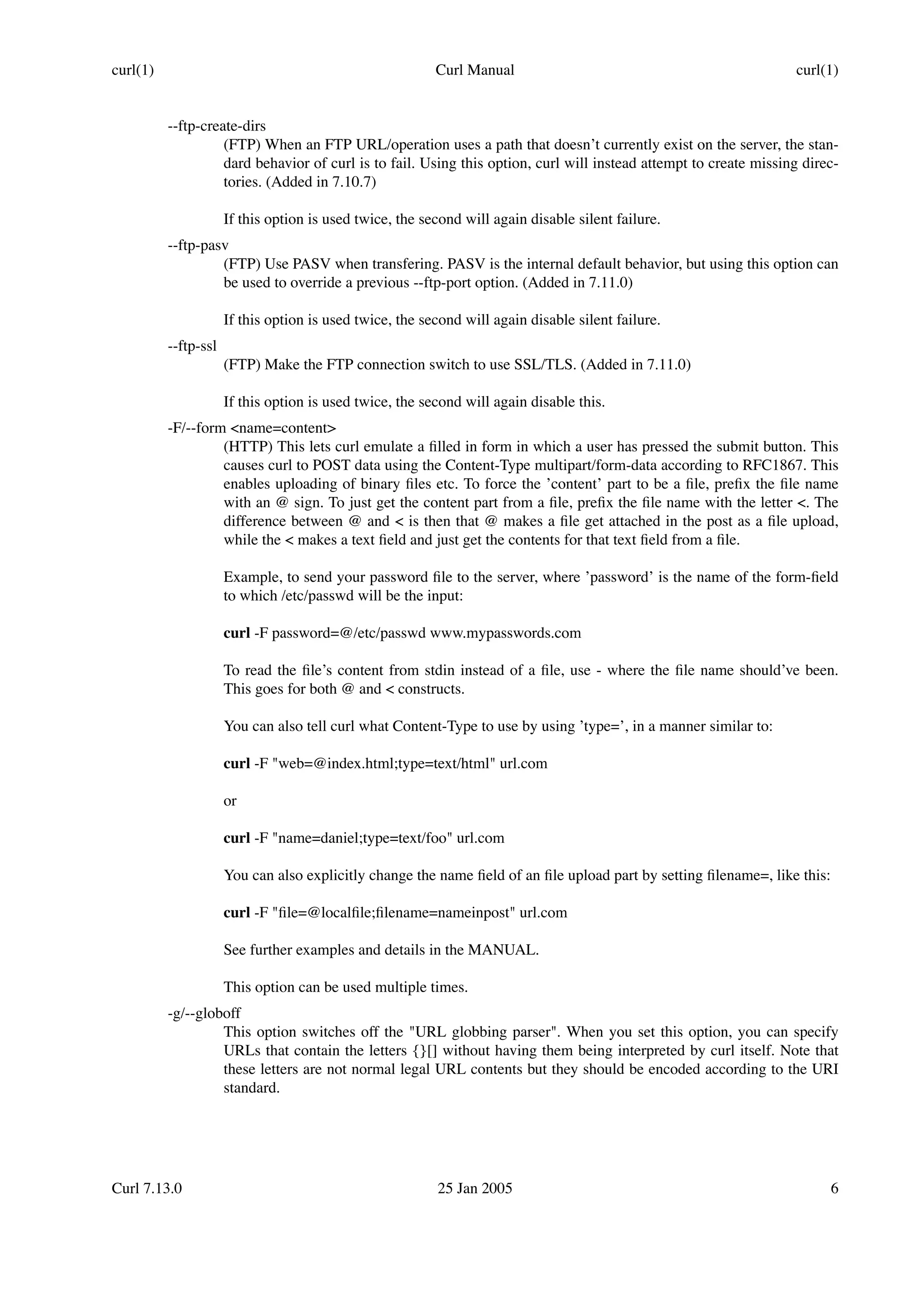 curl manual