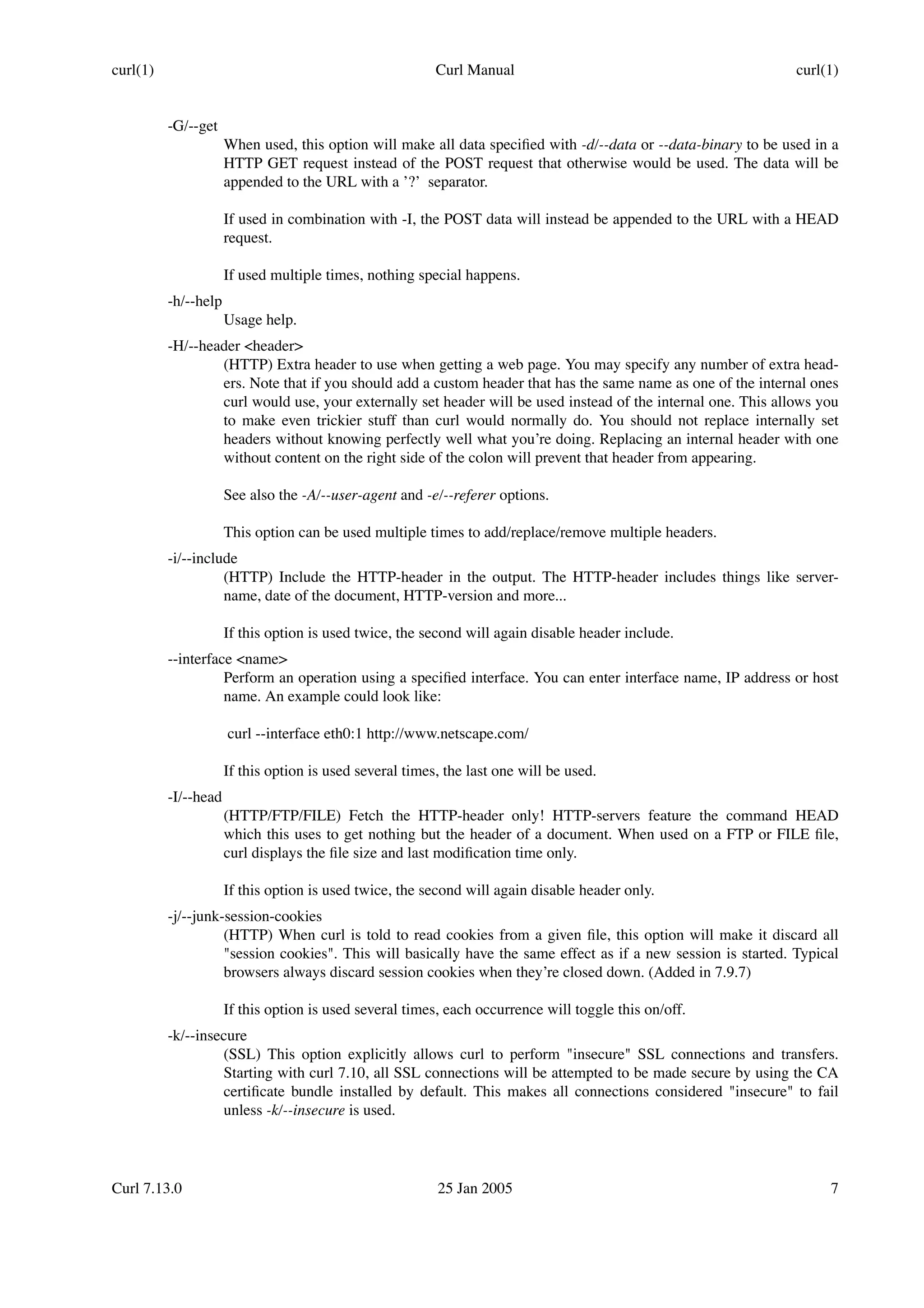 curl manual