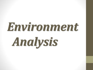 Environment
Analysis
 