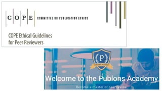 Introduction to COPE and Publication Ethics