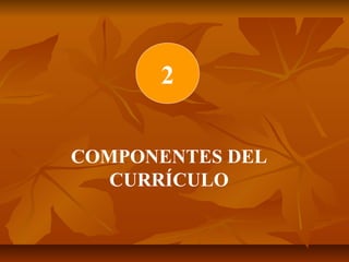 2


COMPONENTES DEL
   CURRÍCULO
 