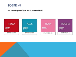 SOBRE MÍ
Los colores por los que me autodefino son:
 