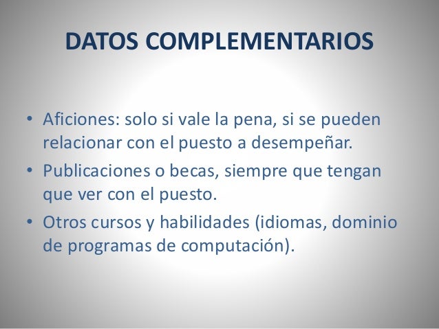 Currículum vitae y carta de solicitud de empleo