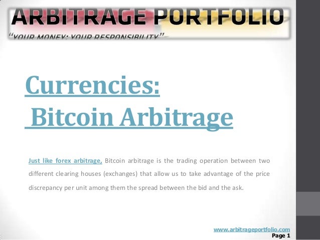 Currencies Bitcoin Arbitrage - 