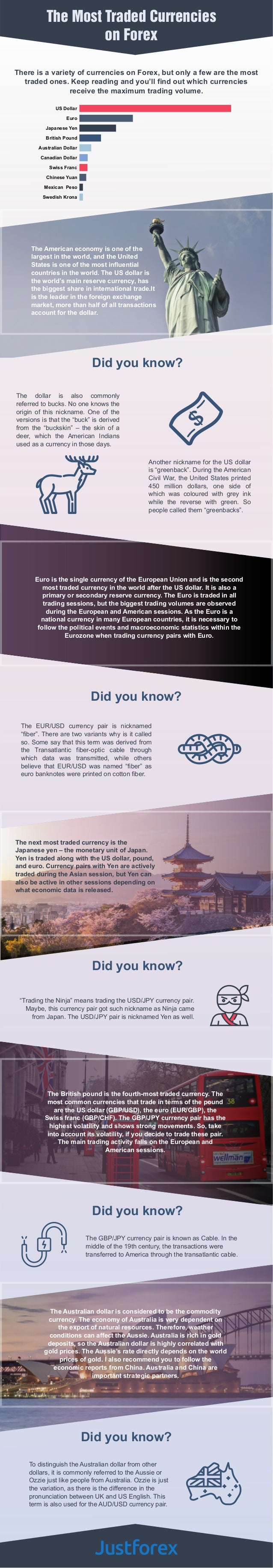 The Most Traded Currencies On Forex Infographics - 