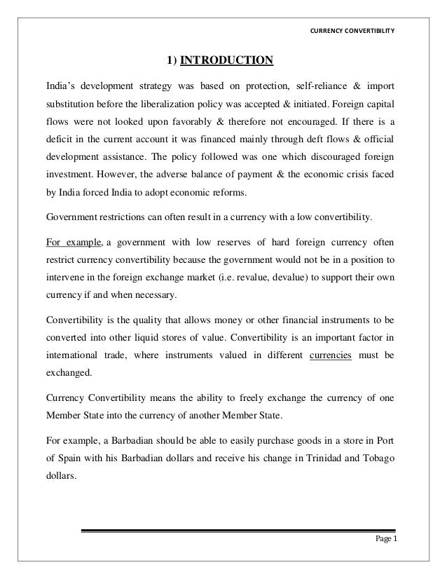 Currency Convertibility - 