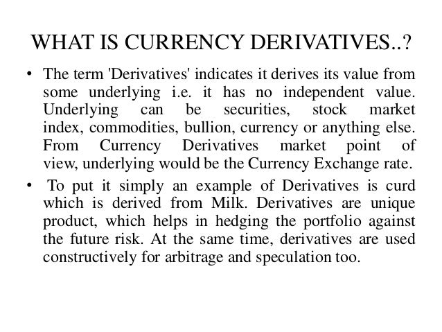 currency and stock market derivatives trading