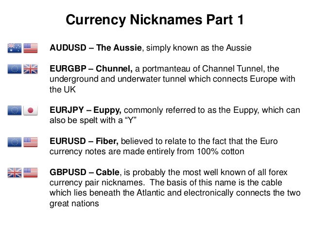 Forex pairs nicknames