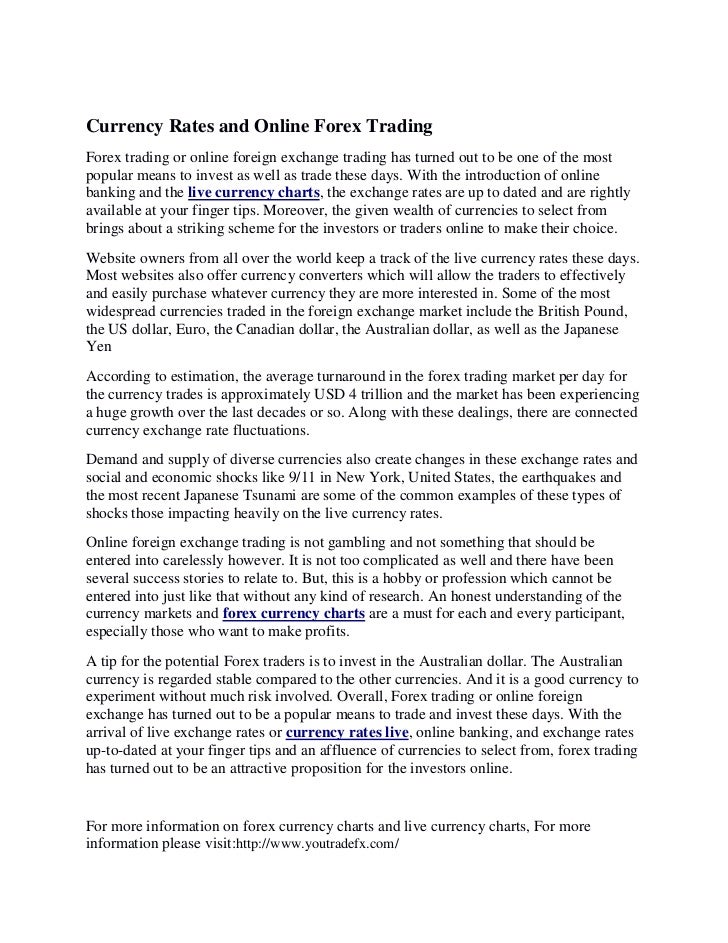 Currency Rates And Online Forex Trading - 