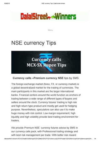 Currency tips