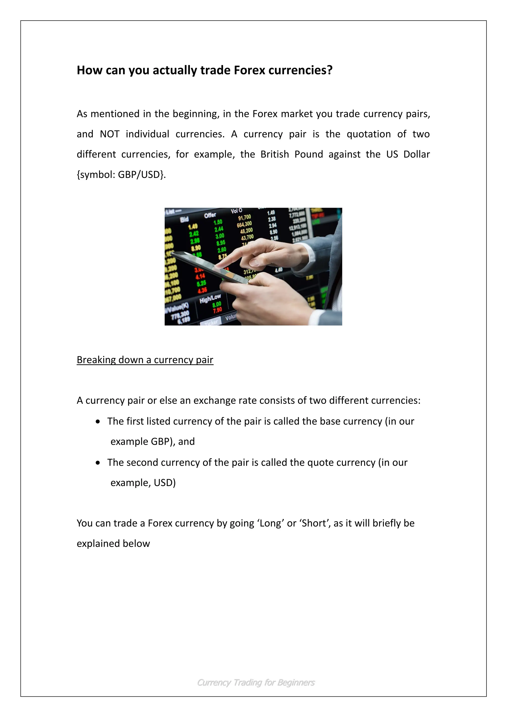 Currency Trading for Beginners -Essential Information on How to Trade ...