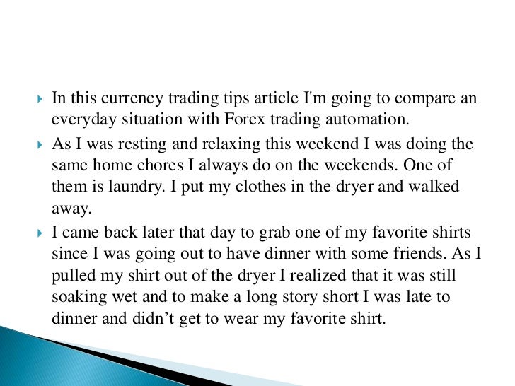 Currency trading tips
