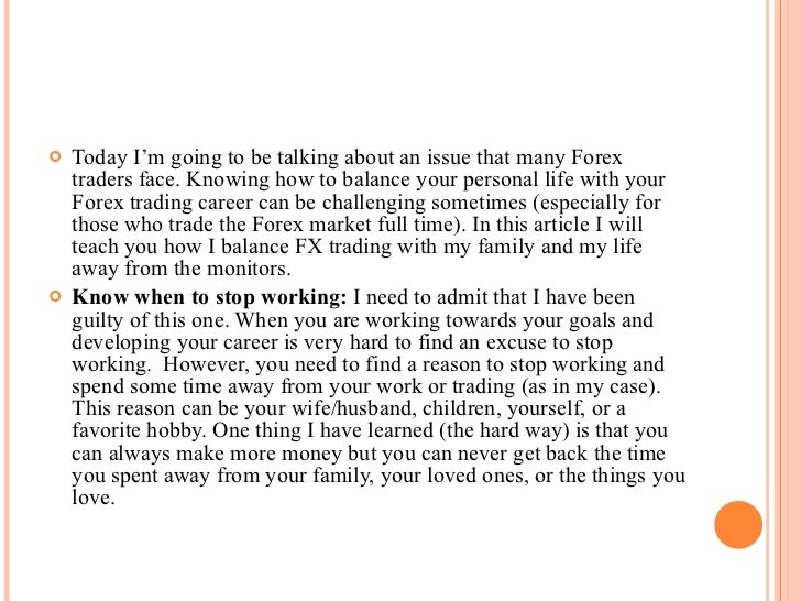 Forex trading changed my life