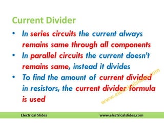Current Divider Lecture with Formulas and Examples
