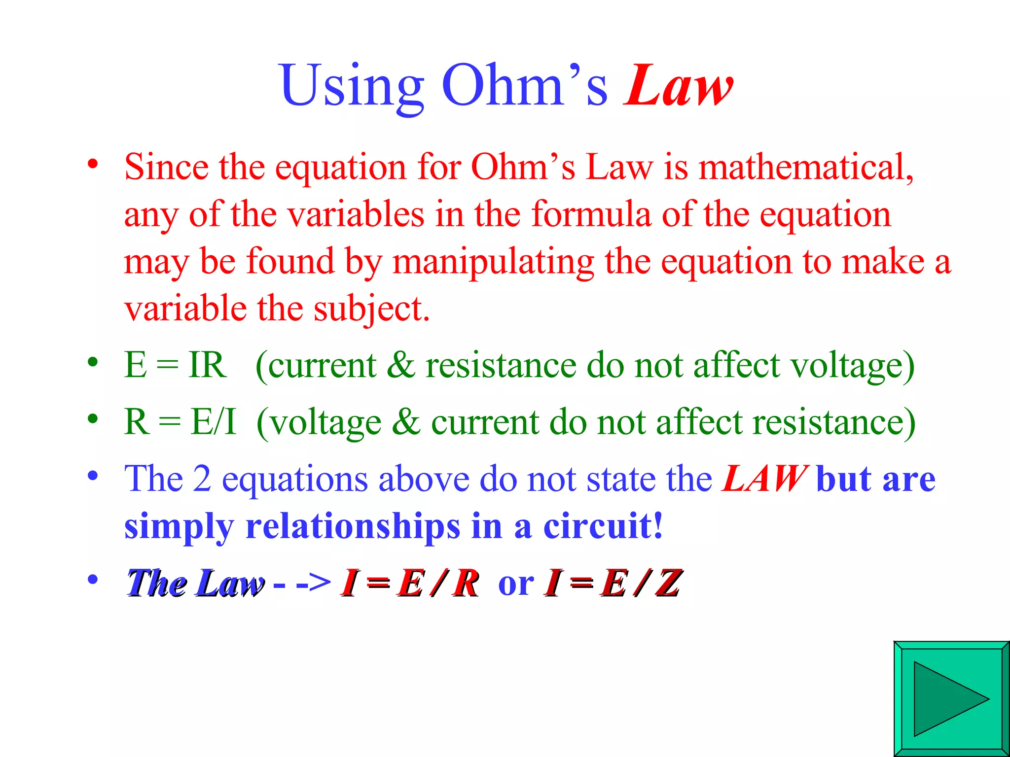 Current & Ohms Law 03 2000 | PPS