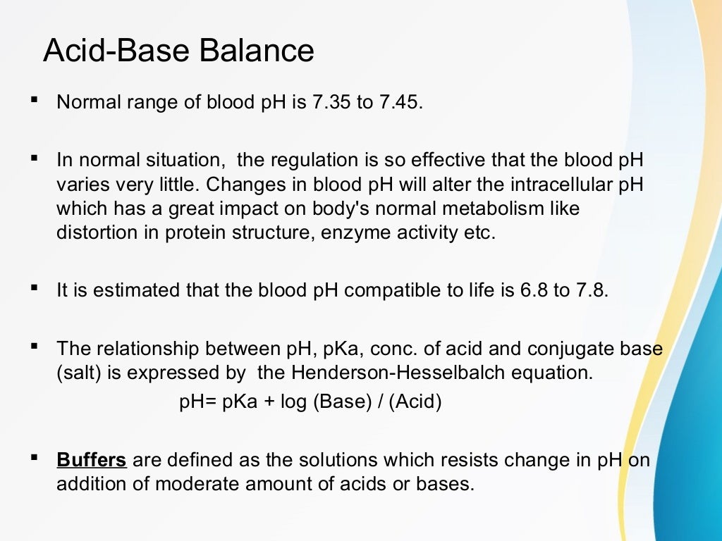 The biochemical aspect of pH imbalance