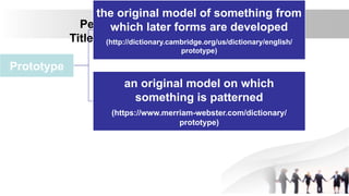 Performance Task: Project
Title: Prototyping for Empathy
Prototype
the original model of something from
which later forms are developed
(http://dictionary.cambridge.org/us/dictionary/english/
prototype)
an original model on which
something is patterned
(https://www.merriam-webster.com/dictionary/
prototype)
 