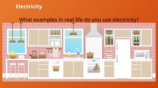 7
Electricity
What examples in real life do you use electricity?
 