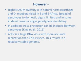 Current approaches for African swine fever virus vaccine development