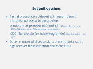 Current approaches for African swine fever virus vaccine development