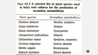 Current approaches toward production of secondary plant metabolites | PPTX