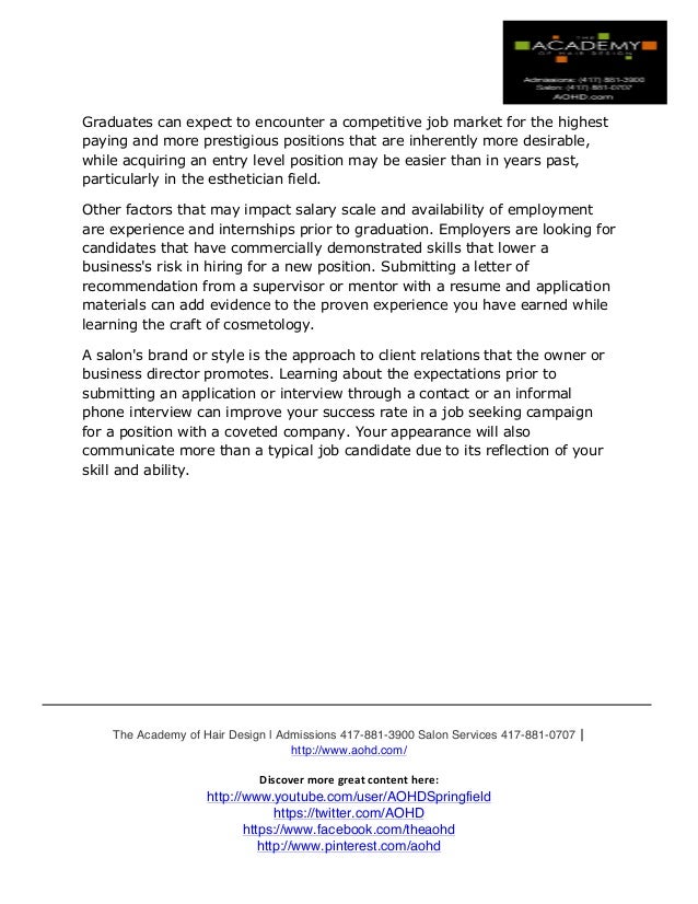 current career and salary data for cosmetology school graduates by ao letter of recommendation for cosmetology school