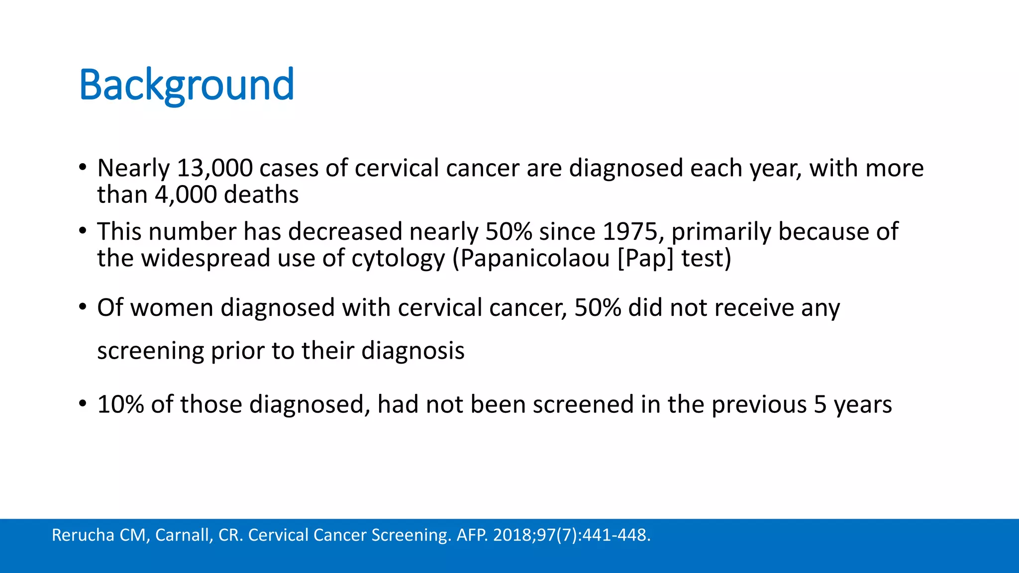 Current cervical cancer screening guidelines 2018 | PPTX