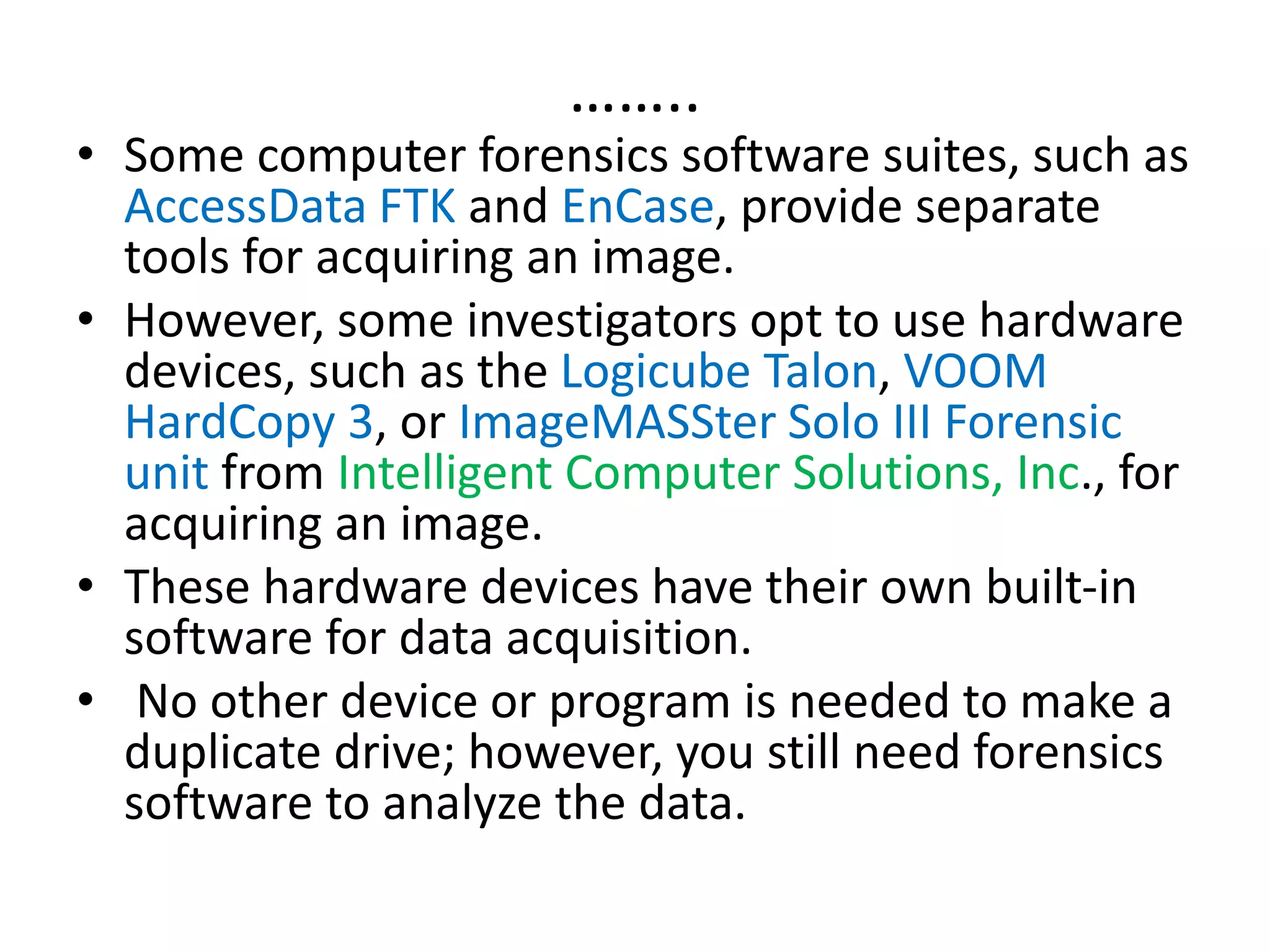 computer forensic tools-Hardware & Software tools | PPTX | Operating ...