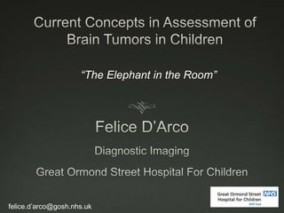 “The Elephant in the Room”
felice.d’arco@gosh.nhs.uk
 