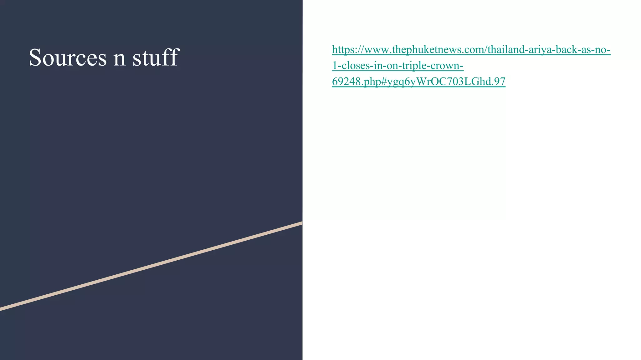 Sources n stuff
https://www.thephuketnews.com/thailand-ariya-back-as-no-
1-closes-in-on-triple-crown-
69248.php#ygq6yWrOC703LGhd.97
