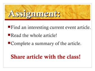 Current events introduction | PPT