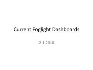 Current Foglight Dashboards 2-1-2010 