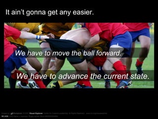 VE #456 It ain’t gonna get any easier. We have to move the ball forward. We have to advance the current state.  
