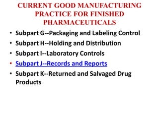 Current good manufacturing practices and current good compounding | PDF