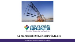 National Association of Area Agencies on Aging
AgingandDisabilityBusinessInstitute.org
 