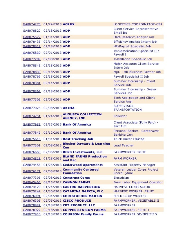 Job Listing Augusta Career Center February 13 Job Listing Augusta Career Center February 13