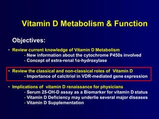 Current Knowledge of Vitamin D Metabolism and Function by Dr Glenville ...