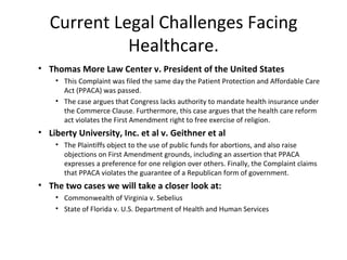 Current Legal Challenges Facing Healthcare. ,[object Object],[object Object],[object Object],[object Object],[object Object],[object Object],[object Object],[object Object]