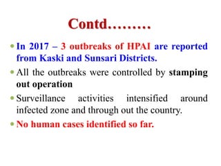 Current management status of highly pathogeni8c avian influenza (hpai ...