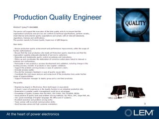 Production Quality Engineer
3
 