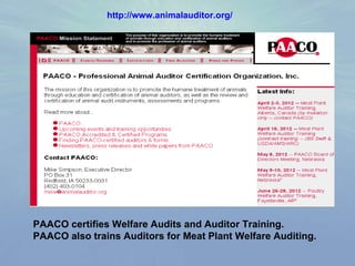 Current Options in Farm Animal Welfare Audits - Jim Reynolds | PPT