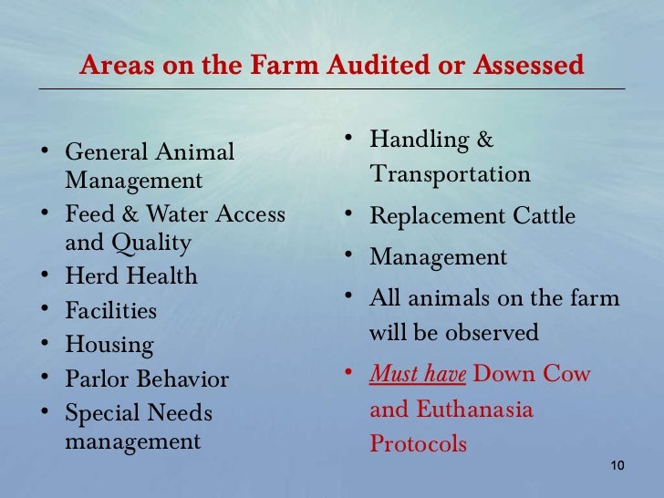 Current Options in Farm Animal Welfare Audits Jim Reynolds