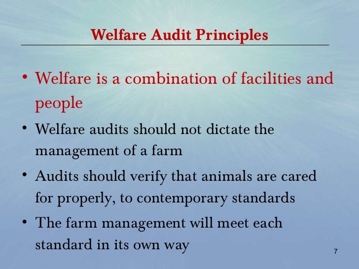 Current Options in Farm Animal Welfare Audits Jim Reynolds