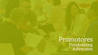 Promotores
Fundraising
Advocates
 