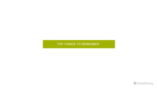 TOP THINGS TO REMEMBER
 