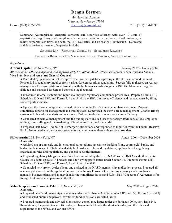 Resume lawyer bar admissions