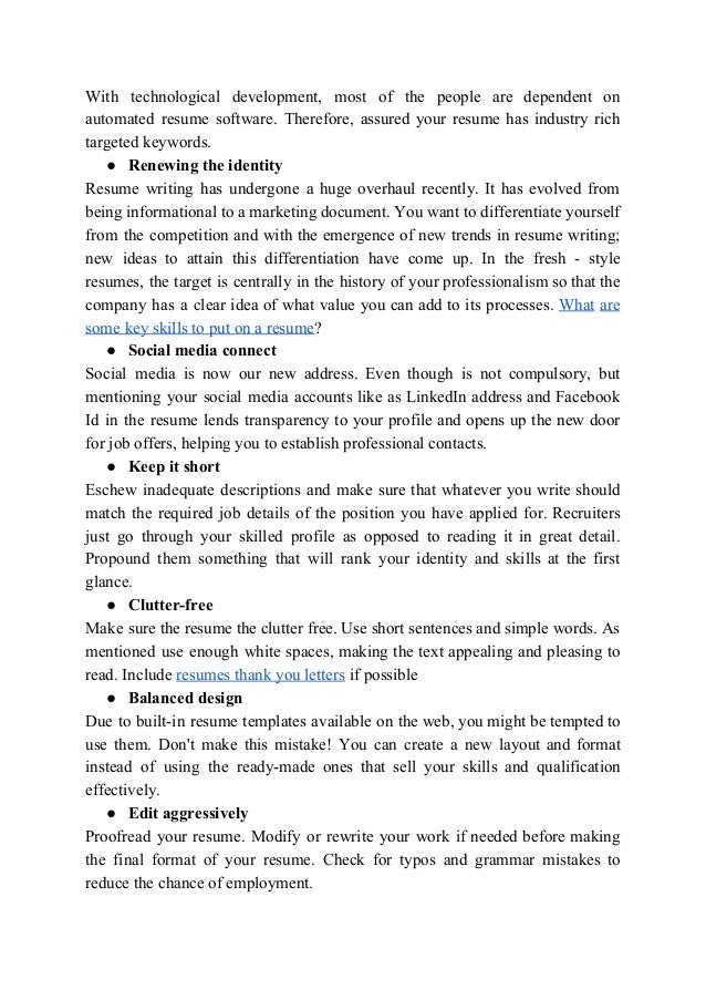 current resume trends in